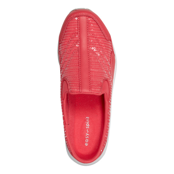 Easy Spirit Traveltime Clogs Coral Sequin