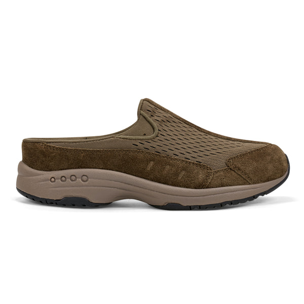 Easy Spirit Traveltime Clogs Olive Suede