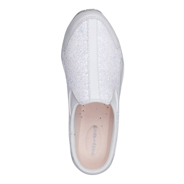 Easy Spirit Traveltime Clogs White Sparkle