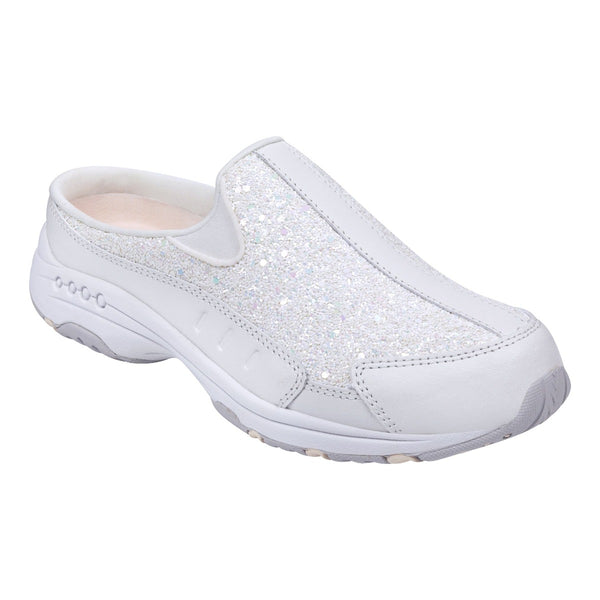 Easy Spirit Traveltime Clogs White Sparkle