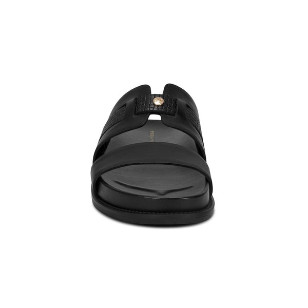 Easy Spirit Trevin Footbed Sandals Black Leather