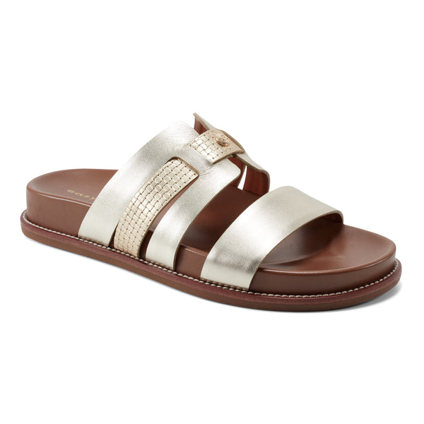easy spirit Trevin Footbed Sandals Gold Leather