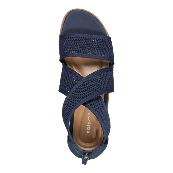 Easy Spirit Wander Flat Sandals Navy Knit