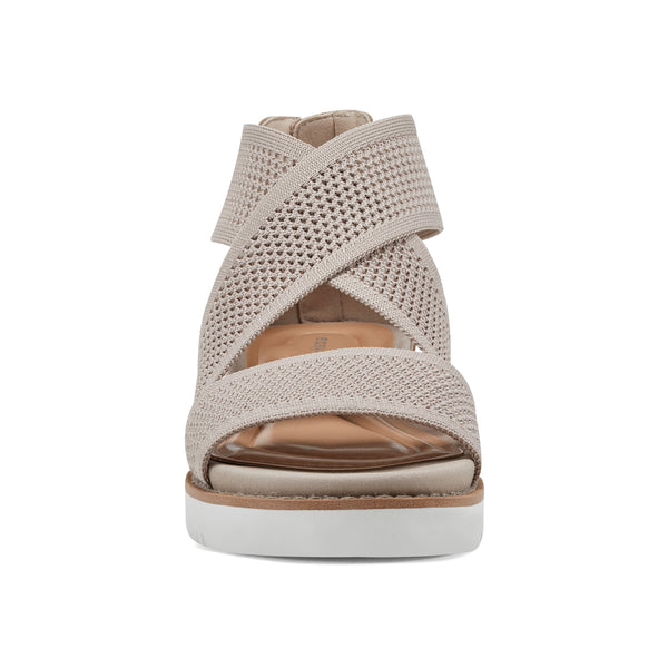 Easy Spirit Wander Flat Sandals Taupe Knit