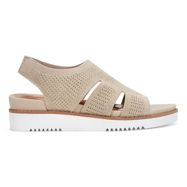 Easy Spirit Winslow Flat Sandals Natural Leather