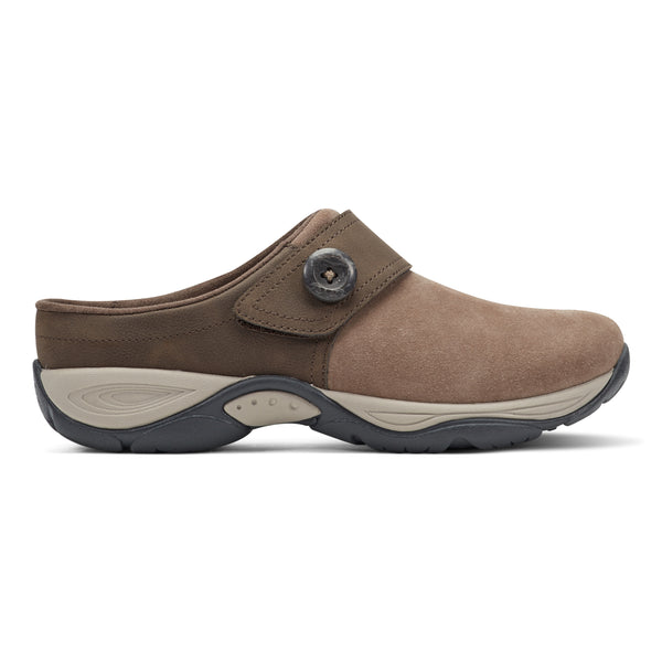 Easy Spirit Edline Slip On Casual Clogs Taupe/Brown Suede
