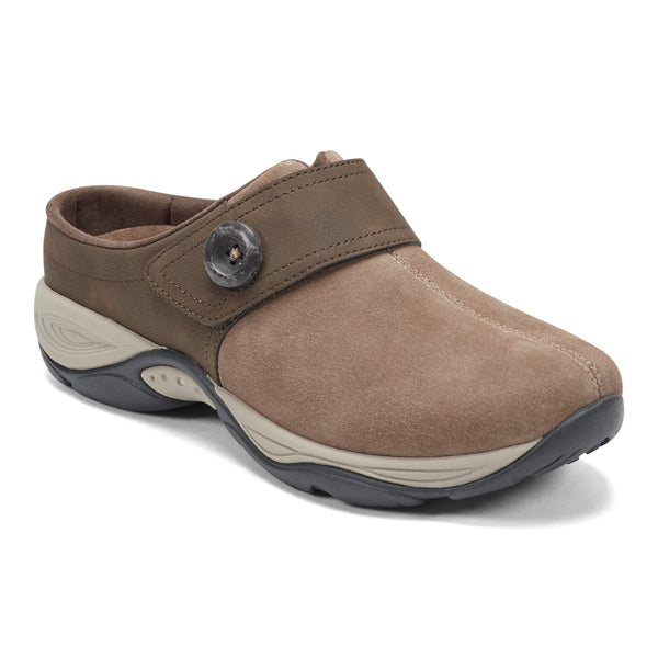 easy spirit Edline Slip On Casual Clogs Taupe/Brown Suede
