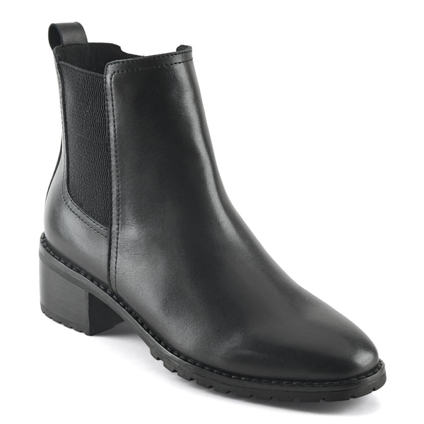 easy spirit Fedra Block Heel Dress Booties Black Leather
