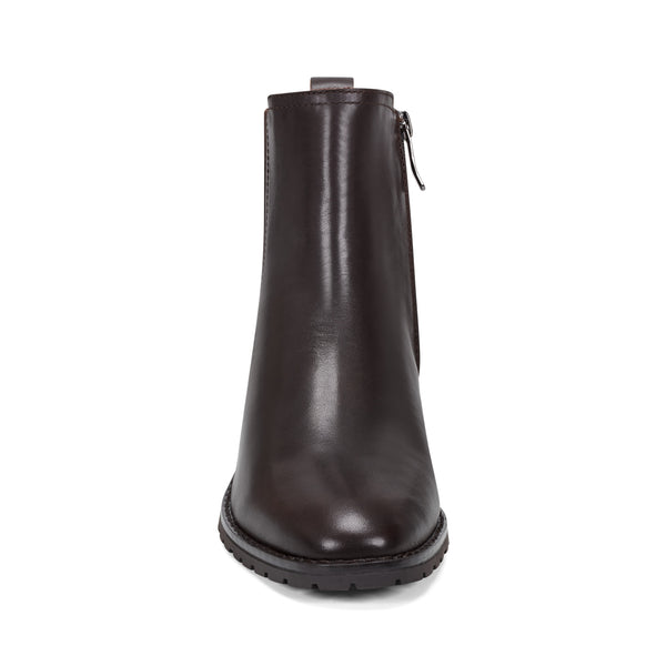 Easy Spirit Fedra Block Heel Dress Booties Dark Brown Leather