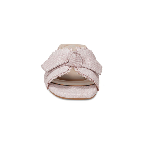 Easy Spirit Girly Bow Slide Sandals Lavendar Raffia