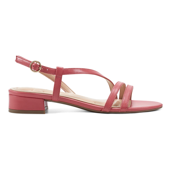 Easy Spirit Glenni Block Heel Sandals Medium Pink Leather
