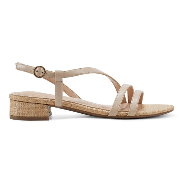 Easy Spirit Glenni Block Heel Sandals Natural Raffia