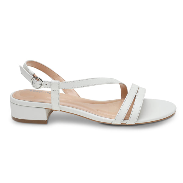 Easy Spirit Glenni Block Heel Sandals White Leather