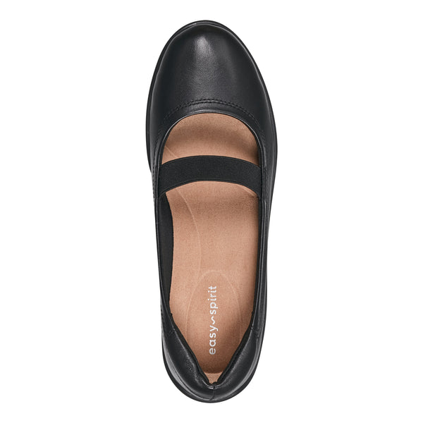 Easy Spirit Golden Mary Jane Casual Ballet Flats Black Leather