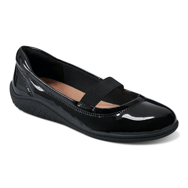 easy spirit Golden Mary Jane Casual Ballet Flats Black Patent Leather