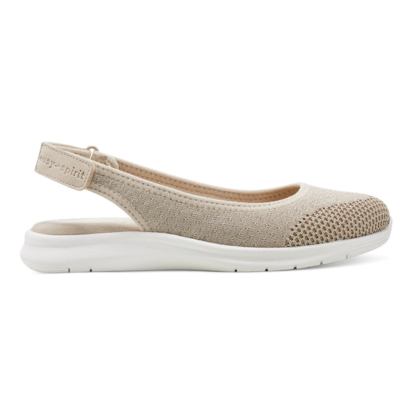 Easy Spirit Gracee Slingback Walking Shoes Medium Natural Metallic