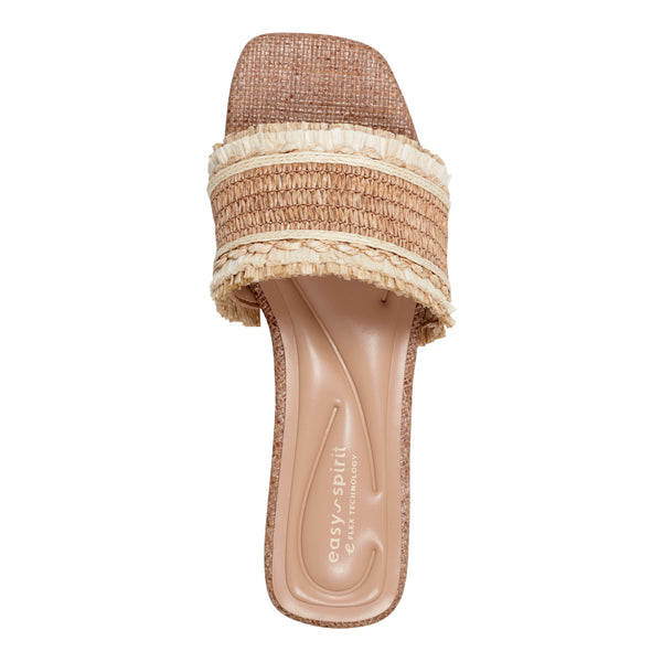 Easy Spirit Graciela Dress Sandals Brown/Cream Raffia