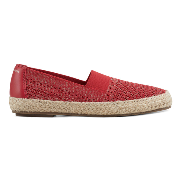 Easy Spirit Hassie Slip On Casual Espadrilles Red Metallic