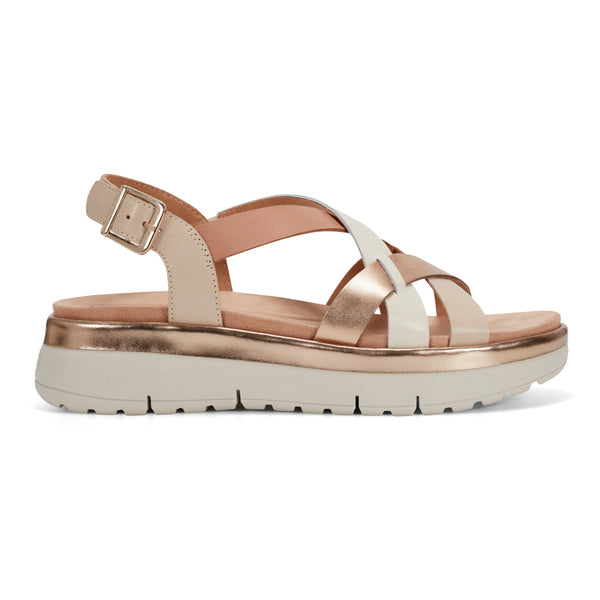 Easy Spirit Indie Strappy Sandals Natural Multi Leather
