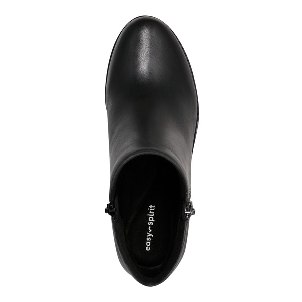 Easy Spirit Jayda Casual Wedge Booties Black Leather