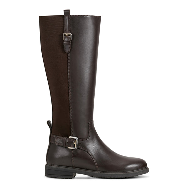 Easy Spirit Jema Tall Shaft Casual Boots Dark Brown Leather