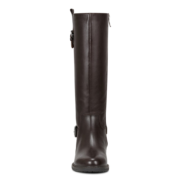 Easy Spirit Jema Tall Shaft Casual Boots Dark Brown Leather