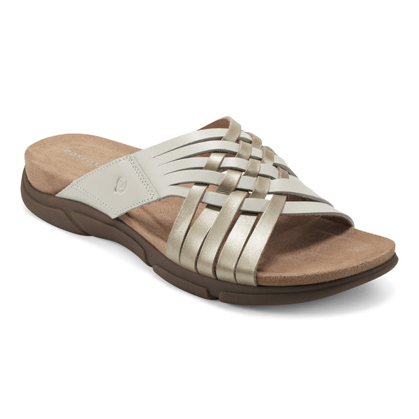 easy spirit Meadow Slip On Sandals Chic Cream Pearlized