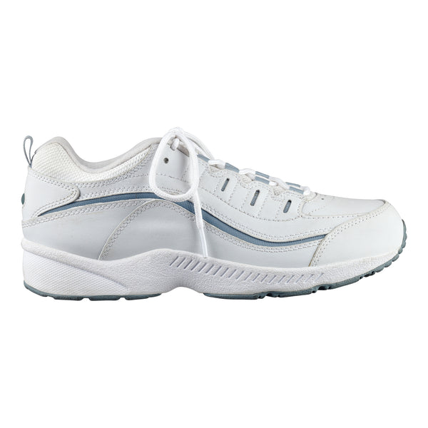 Easy Spirit Romy Leather Walking Shoes White/Grey Leather