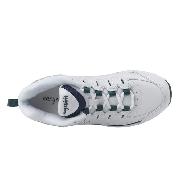 Easy Spirit Romy Leather Walking Shoes White/Navy Leather