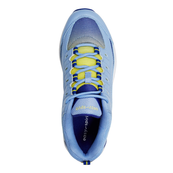 Easy Spirit Romy Walking Shoes Light Blue/Yellow Leather