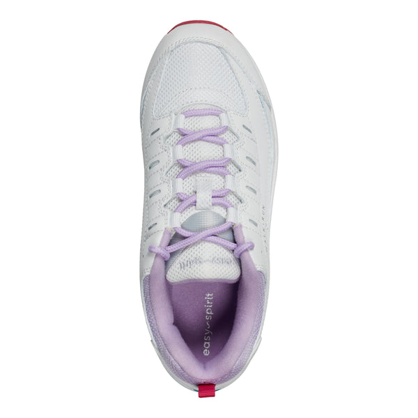 Easy Spirit Romy Walking Shoes White Leather/Blue/Purple