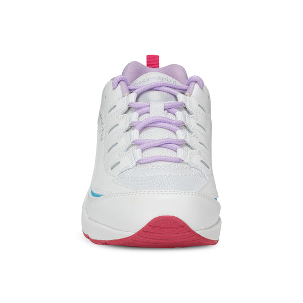 Easy Spirit Romy Walking Shoes White Leather/Blue/Purple