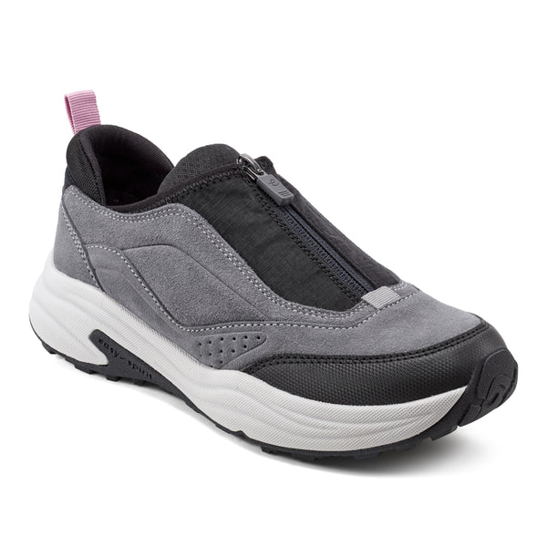 easy spirit Tayten Front Zip Walking Shoes Grey Suede