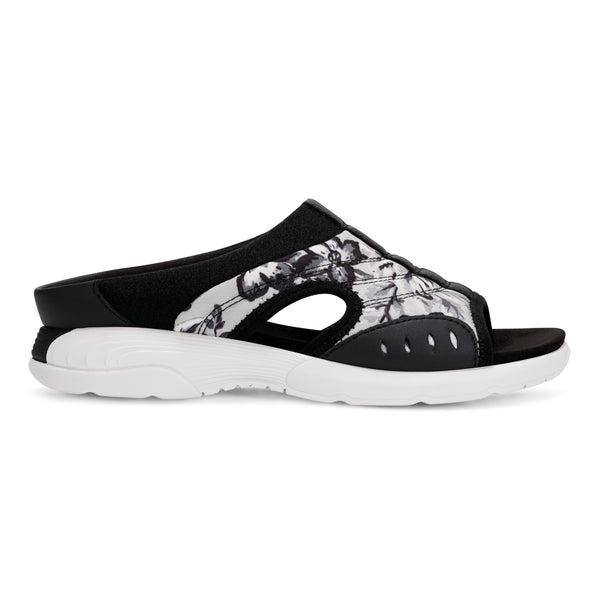 Easy Spirit Traciee Slip On Sandals Black And White Floral