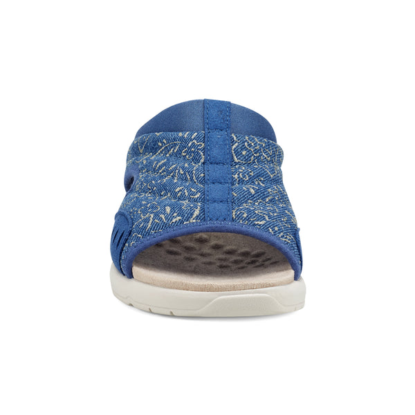 Easy Spirit Traciee Slip On Sandals Denim And Gold Floral