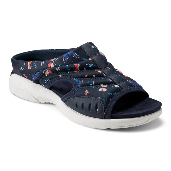 easy spirit Traciee Slip On Sandals Navy Butterfly Print