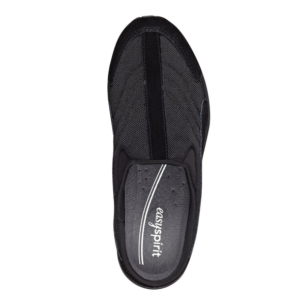 Easy Spirit Traveltime Classic Clogs Black/Dark Grey Suede