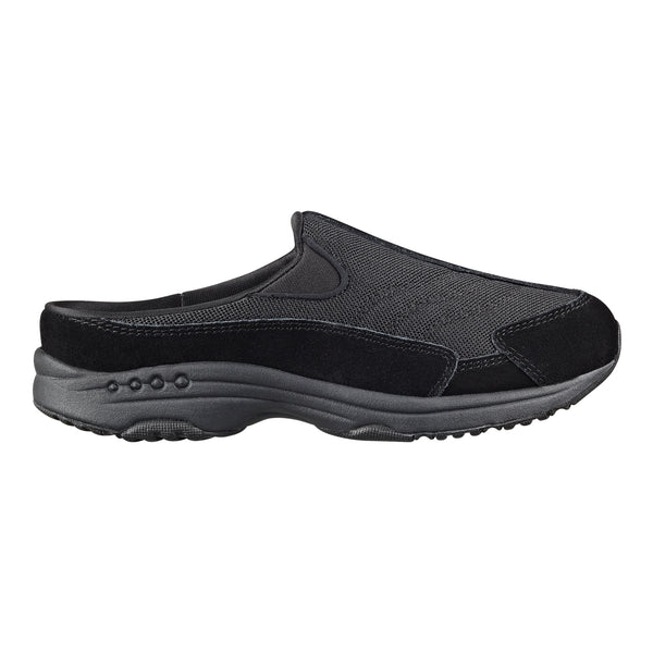Easy Spirit Traveltime Classic Clogs Black/Dark Grey Suede