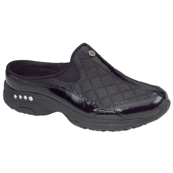 easy spirit Traveltime Classic Clogs Black/Silver Patent