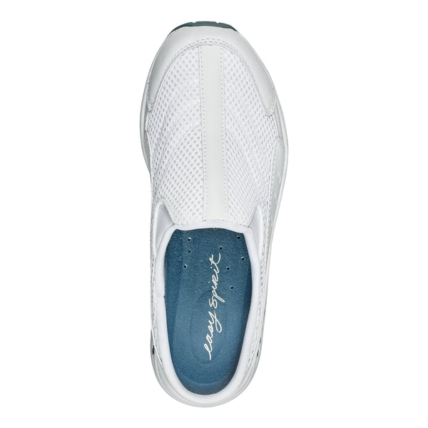 Easy Spirit Traveltime Classic Clogs White Leather Mesh