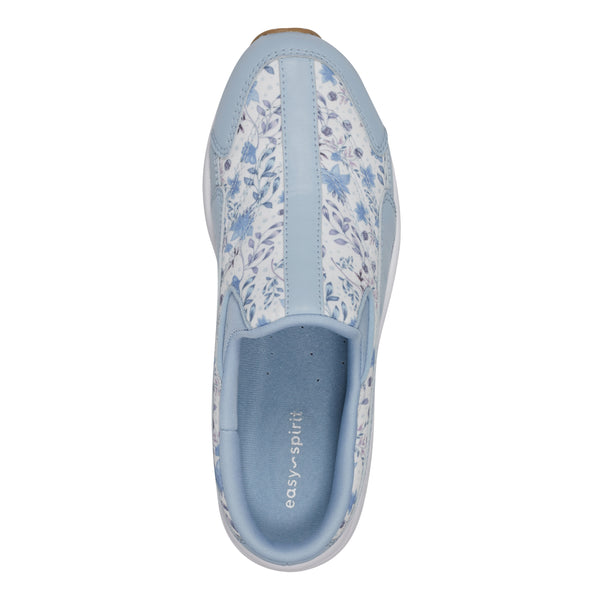 Easy Spirit Traveltime Clogs Light Blue Prairie Floral