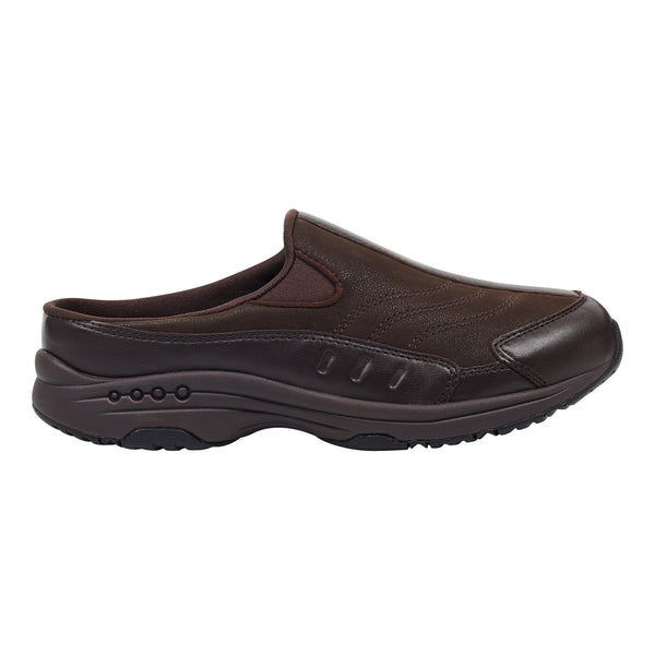 Easy Spirit Traveltime Leather Clogs Chocolate Leather