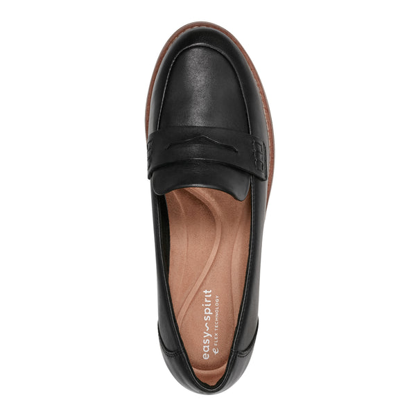 Easy Spirit Velia Casual Slip On Loafers Black Leather