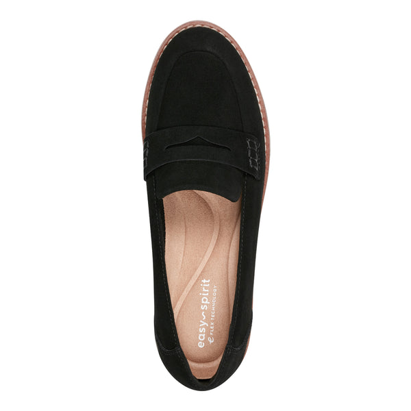 Easy Spirit Velia Casual Slip On Loafers Black Suede