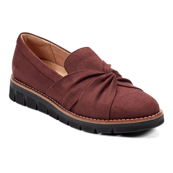 easy spirit Vitalia Knotted Slip On Loafers Dark Red