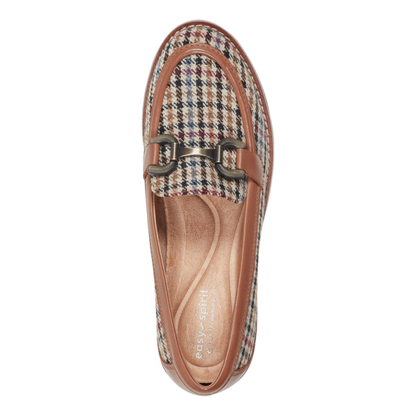 Easy Spirit Vivy Tailored Loafers Brown Multi Houndstooth