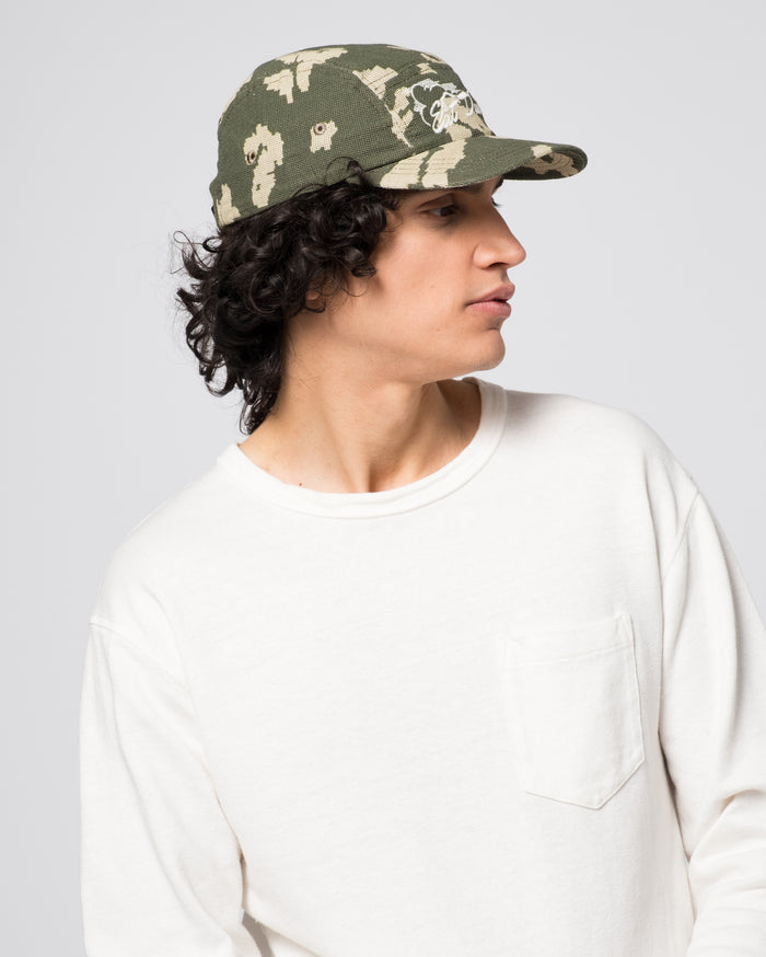 Eat Dust 5 Panel Cap Cloud Camo Mesh Light Green/Off White