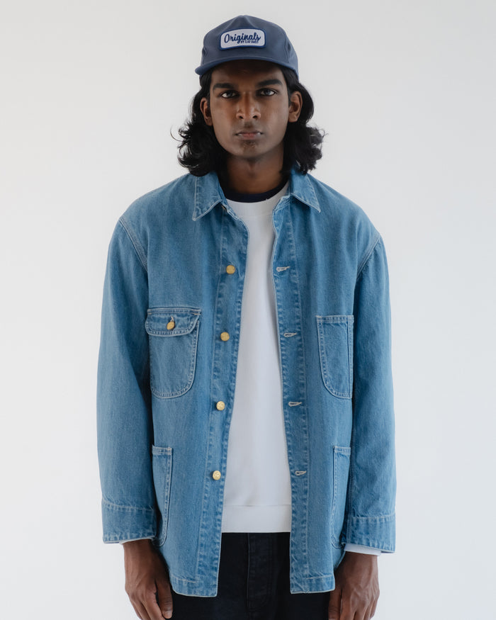 eat dust Alcatraz Jacket Salt Lake Denim Bleached Blue