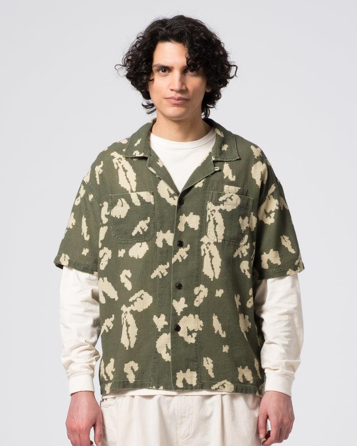 eat dust Aloha Shirt Cloud Camo Mesh Mint/Off White