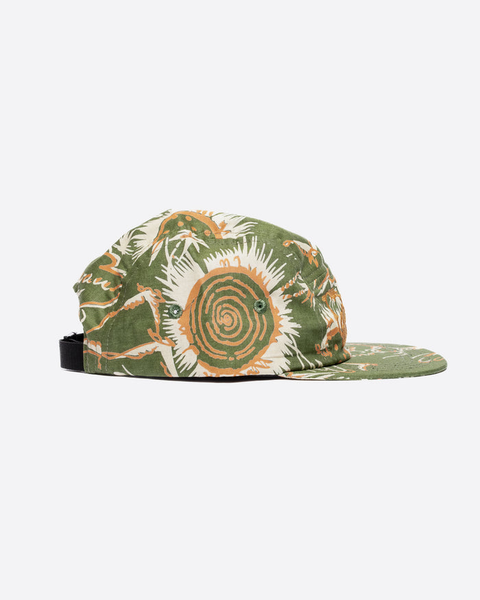 Eat Dust 5 Panel Cap Casa Print Green
